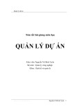 Bài giảng Quản lý dự án - Nguyễn Vũ Bích Uyên