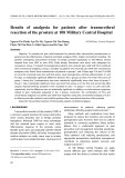 Results of analgesia for patients after transurethral resection of the prostate at 108 Military Central Hospital