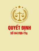 Quyết định số 847/QĐ-TTg năm 2025