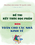 Đề thi kết thúc học phần môn Toán cho các nhà kinh tế năm 2024-2025