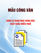 Mẫu Công văn đăng ký danh mục hàng hóaxuất khẩu miễn thuế xuất khẩu