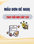 Mẫu Đơn đề nghị thay đổi nơi cấp C/O