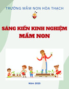 Sáng kiến kinh nghiệm Mầm non: Một số biện pháp chỉ đạo giáo viên ứng dụng phương pháp giáo dục tiên tiến Montessori lĩnh vực thực hành cuộc sống vào các hoạt động giáo dục trẻ tại trường mầm non Hòa Thạch