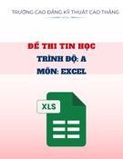 Đề thi Tin học trình độ A môn Excel