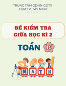 Đề thi giữa học kì 2 môn Toán lớp 10 - Trung tâm GDNN-GDTX cụm TP. Tây Ninh