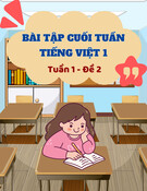 Phiếu bài tập cuối tuần Tiếng Việt 1 - Tuần 1 - Đề 2