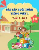 Phiếu bài tập cuối tuần Tiếng Việt 1 - Tuần 2 - Đề 3