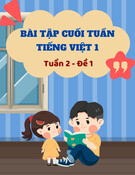 Phiếu bài tập cuối tuần Tiếng Việt 1 - Tuần 2 - Đề 1