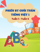 Phiếu bài tập cuối tuần Tiếng Việt 1 - Tuần 1 đến tuần 5