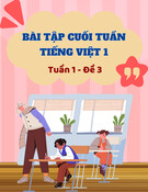 Phiếu bài tập cuối tuần Tiếng Việt 1 - Tuần 1 - Đề 3