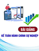 Bài giảng Kế toán hành chính sự nghiệp - GV. Lê Thị Cẩm Hồng