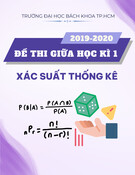 Đề thi giữa học kì 1 môn Xác suất thống kê năm 2019-2020 có đáp án (Đề 1916) - Trường đại học Bách khoa TP. HCM