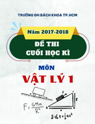 Đề thi cuối học kì môn Vật lý 1 năm học 2017-2018 có đáp án (Ca 1) - Đại học Bách khoa TP.HCM