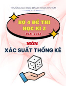 Bộ 4 đề thi cuối kỳ 2 môn Xác suất thống kê năm 2021-2022 có đáp án – Trường đại học Bách khoa TP.HCM