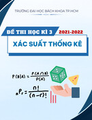 Đề thi cuối kỳ 3 môn Xác suất thống kê năm 2021-2022 có đáp án – Trường đại học Bách khoa TP.HCM