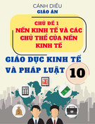 Giáo án Giáo dục Kinh tế và Pháp luật 10 Cánh diều - Chủ đề 1: Nền kinh tế và các chủ thể của nền kinh tế