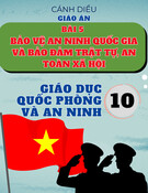 Giáo án Giáo dục Quốc phòng và An ninh 10 Cánh diều - Bài 5: Bảo vệ an ninh quốc gia và bảo đảm trật tự, an toàn xã hội