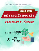 Đề thi giữa kì 1 môn Xác suất thống kê năm học 2018-2019 có đáp án (Đề 1811) – Trường Đại học Bách khoa TP.HCM