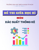 Đề thi giữa học kì môn Xác suất thống kê (Có lời giải)