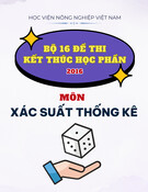 Bộ 16 đề thi kết thúc học phần môn Xác suất thống kê năm 2016 - Học viện Nông nghiệp Việt Nam