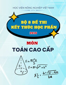 Bộ 6 đề thi kết thúc học phần môn Toán cao cấp năm học 2016 - Học viện Nông nghiệp Việt Nam