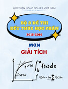 Bộ 8 đề thi kết thúc học phần môn Giải tích năm học 2015-2016 - Học viện Nông nghiệp Việt Nam