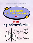 Bộ 6 đề thi kết thúc học phần môn Đại số tuyến tính năm học 2015 - Học viện Nông nghiệp Việt Nam