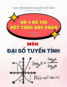 Bộ 4 đề thi kết thúc học phần môn Đại số tuyến tính năm học 2016 - Học viện Nông nghiệp Việt Nam