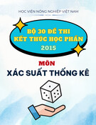 Bộ 30 đề thi kết thúc học phần môn Xác suất thống kê năm 2015 - Học viện Nông nghiệp Việt Nam