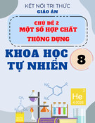 Giáo án Khoa học tự nhiên 8 Kết nối tri thức - Chủ đề 2: Một số hợp chất thông dụng