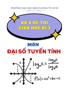 Bộ 4 đề thi giữa kì 3 môn Đại số tuyến tính năm học 2021–2022 có đáp án - Trường Đại học Bách khoa TP.HCM