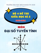 Bộ 4 đề thi giữa học kì 2 môn Đại số tuyến tính năm học 2023-2024 có đáp án - Trường Đại học Bách khoa TP.HCM (Các mã đề: 1111, 1122, 1133, 1144)