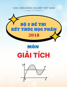 Bộ 2 đề thi kết thúc học phần môn Giải tích năm 2018 có đáp án - Học viện Nông nghiệp Việt Nam