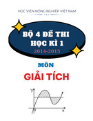 Bộ 4 đề thi hết học kỳ 1 môn Giải tích năm học 2014-2015 - Học viện Nông nghiệp Việt Nam