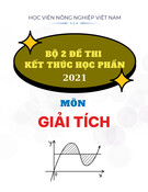 Bộ 2 đề thi kết thúc học phần môn Giải tích năm 2021 - Học viện Nông nghiệp Việt Nam