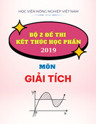 Bộ 2 đề thi kết thúc học phần môn Giải tích năm 2019 có đáp án - Học viện Nông nghiệp Việt Nam (Đề số 11, 12)