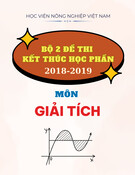 Bộ 2 đề thi kết thúc học phần kì 3 môn Giải tích năm học 2018-2019 - Học viện Nông nghiệp Việt Nam