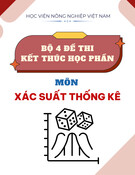 Bộ 4 đề thi kết thúc học phần môn Xác suất thống kê năm học 2019 - Học viện Nông nghiệp Việt Nam
