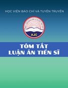 Tóm tắt Luận án Tiến sĩ: Phát huy vai trò của văn hóa trong phát triển kinh tế - xã hội ở Tây Bắc hiện nay