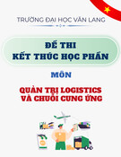 Đề thi kết thúc học phần học kì 2 môn Quản trị logistics và chuỗi cung ứng năm 2024-2025 có đáp án (Đề 1)