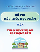 Đề thi kết thúc học phần học kì 2 môn Thẩm định dự án bất động sản năm 2024-2025