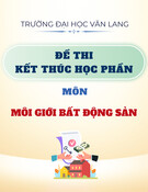 Đề thi kết thúc học phần học kì 1 môn Môi giới bất động sản năm 2024-2025