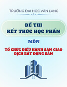 Đề thi kết thúc học phần học kì 2 môn Tổ chức điều hành sàn giao dịch bất động sản năm 2024-2025 có đáp án