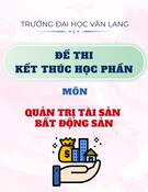 Đề thi kết thúc học phần học kì 2 môn Quản trị tài sản bất động sản năm 2024-2025
