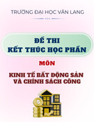 Đề thi kết thúc học phần học kì 1 môn Kinh tế bất động sản và chính sách công năm 2024-2025 có đáp án