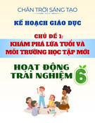 Kế hoạch giáo dục môn Hoạt động trải nghiệm lớp 6 - Chủ đề 1: Khám phá lứa tuổi và môi trường học tập mới (Sách Chân trời sáng tạo)