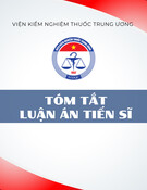 Chất chuẩn Hy thiêm, Vối Việt Nam: Tóm tắt luận án Tiến sĩ nghiên cứu thiết lập từ dược liệu, hoàn thiện tiêu chuẩn chất lượng
