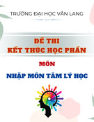 Đề thi Nhập môn Tâm lý học học kì 2 năm 2024-2025: Đề thi kết thúc học phần