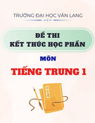 Đề thi Tiếng Trung 1 học kì 2 năm 2024-2025 có đáp án (Đề 2) - [Tuyển tập đề thi]