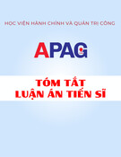 Tóm tắt Luận án Tiến sĩ: Quản lý nhà nước về giảm nghèo bền vững tại các thành phố trực thuộc Trung ương Việt Nam - nghiên cứu thực tiễn tại Thành phố Hồ Chí Minh